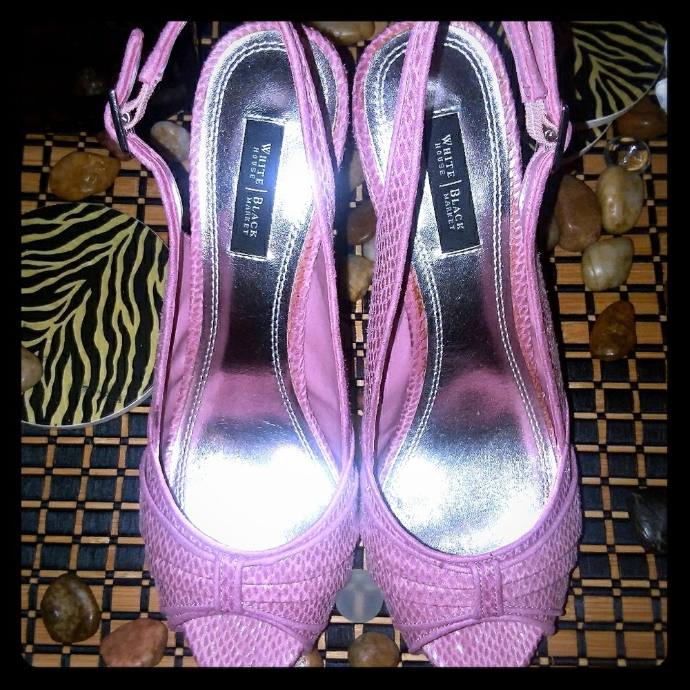 Sassy Textured WHBM Slingback Heels.